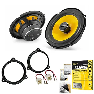JL Audio 6.5" 2 Way Coaxial Front or Rear Door Car Speaker Upgrade Pack For Nissan With Sound Deadening Sheet