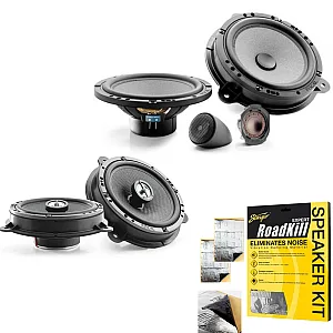 Renault Talisman 2015 - 2022 Focal 6.5" 2 Way Front and Rear Speakers Kit With Sound Deadening Sheet