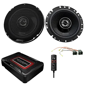 Peugeot Partner MK2 2008 - 2016 Kenwood 6.5" Front Door 2-Way Coaxial Car Speaker Subwoofer Upgrade Pack
