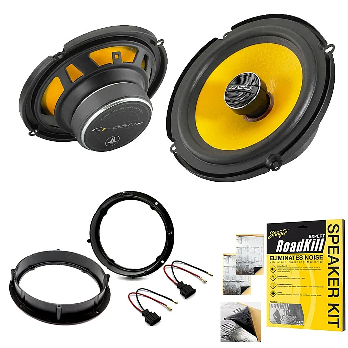 Skoda JL Audio 6.5" 2-Way Coaxial Front or Rear Doors Speaker Upgrade Pack With Sound Deadening Sheet
