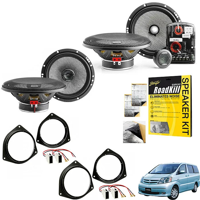 Toyota Alphard 2002 - 2008 AH-10 Focal 6.5" Front And Rear Door Speakers Upgrade Pack