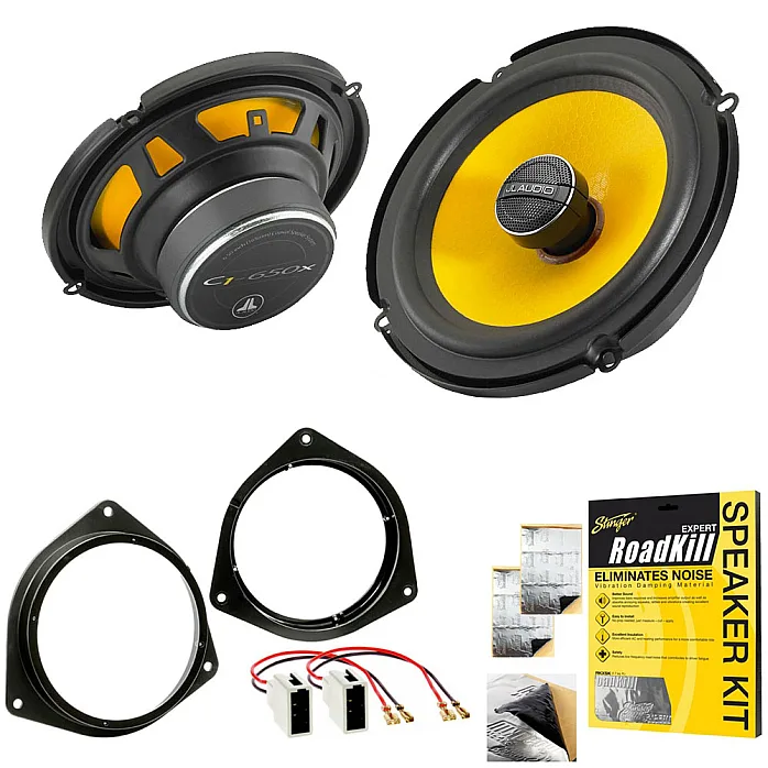 JL Audio 6.5" 2-Way Coaxial Front or Rear Doors Car Speaker Upgrade Pack For Toyota With Sound Deadening Sheet
