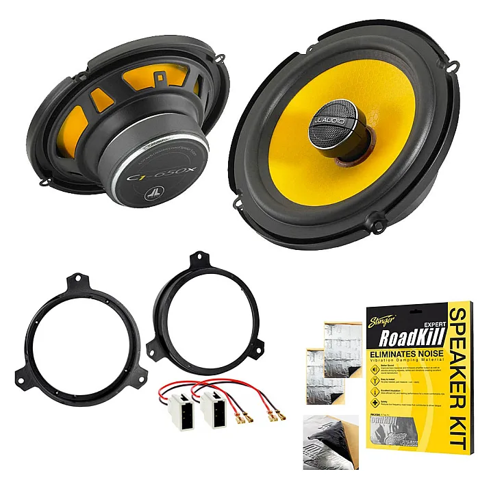 Citroen C1 (2014-2021) JL Audio 6.5" 2-Way Coaxial Front or Rear Doors Speaker Upgrade Pack With Sound Deadening Sheet