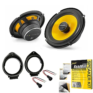 Saab 9-4X (2011-2012) JL Audio 6.5" 2 Way Coaxial Front or Rear Door Car Speaker Upgrade Pack With Sound Deadening Sheet
