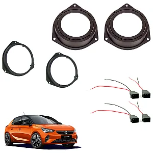 Vauxhall Corsa E 2014 - 2019 Front and Rear Speaker Ring / Wiring Adaptors Kit