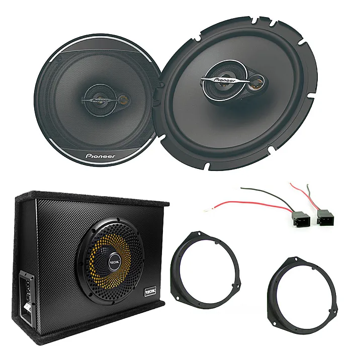 Vauxhall Corsa D 2006 - 2014 Front Door Speaker & 12" Amplified Subwoofer Upgrade Pack