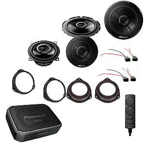 Vauxhall Corsa D 2 Door or 4 Door 2006-2014 Front and Rear Speaker, Amplified Subwoofer Upgrade Kit