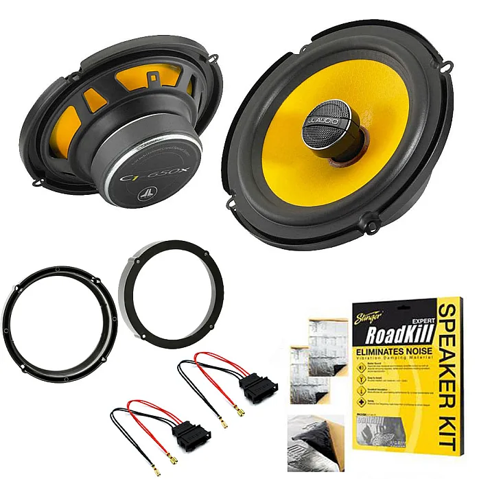 Volkswagen ID.Buzz, ID.3, ID.4, ID.5 JL Audio 6.5" 2 Way Car Front Door Speaker Upgrade Kit With Sound Deadening Sheet