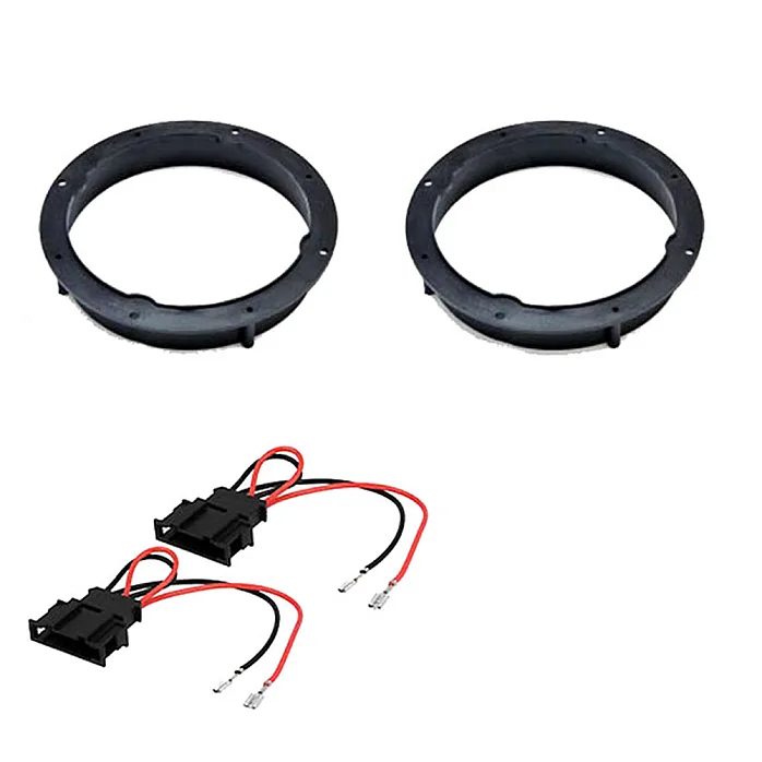 VW Golf, Polo 165mm Front or Rear Door Speaker Adaptor With Speaker Adaptor Plugs