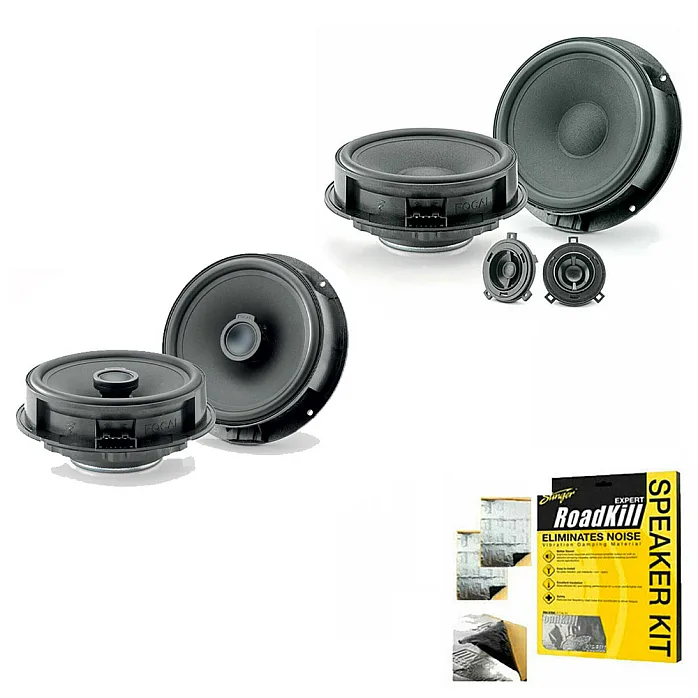 Focal Front Component Speaker & Rear Coaxial Speaker System For VW Golf Mk4, Mk5, Mk6