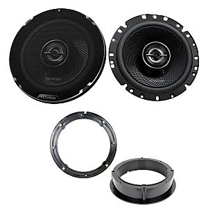 VW Kenwood 6.5" 2-Way Coaxial Car Front or Rear Door Speaker Upgrade Pack