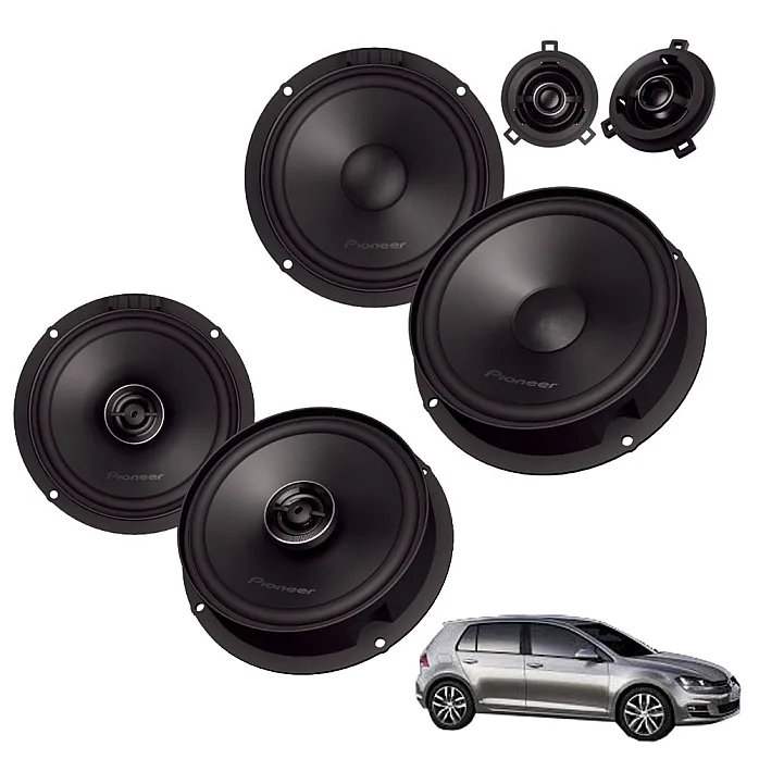 VW Golf MK7 2012 - 2020 Pioneer Front Component and Rear Coaxial Speaker Upgrade Kit