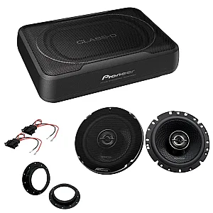 VW T5.1 T6 Pioneer Under Seat Active Subwoofer & Kenwood 6.5" Coaxial Speaker Upgrade Kit