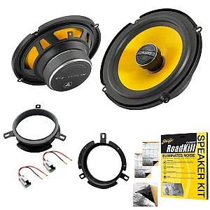 JL Audio 6.5" 2-Way Coaxial Front or Rear Doors Speaker Upgrade Pack With Sound Deadening Sheet For Volvo