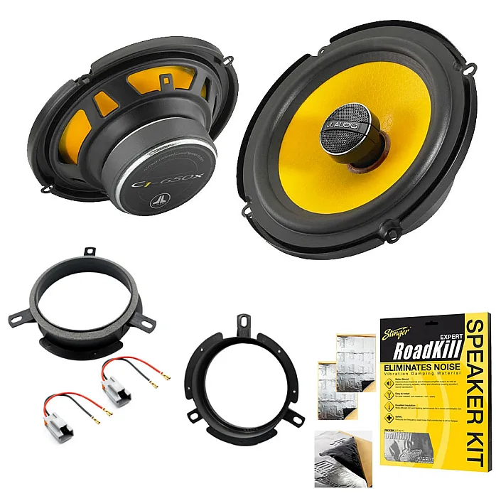 JL Audio 6.5" 2-Way Coaxial Front or Rear Doors Speaker Upgrade Pack With Sound Deadening Sheet For Volvo