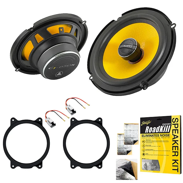 Volvo JL Audio 6.5" 2-Way Coaxial Front or Rear Doors Speaker Upgrade Pack With Sound Deadening Sheet