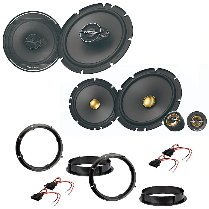 VW Golf MK6/MK7 Pioneer 6.5" Front and Rear Door Speaker Upgrade Kit with Wiring Adaptors