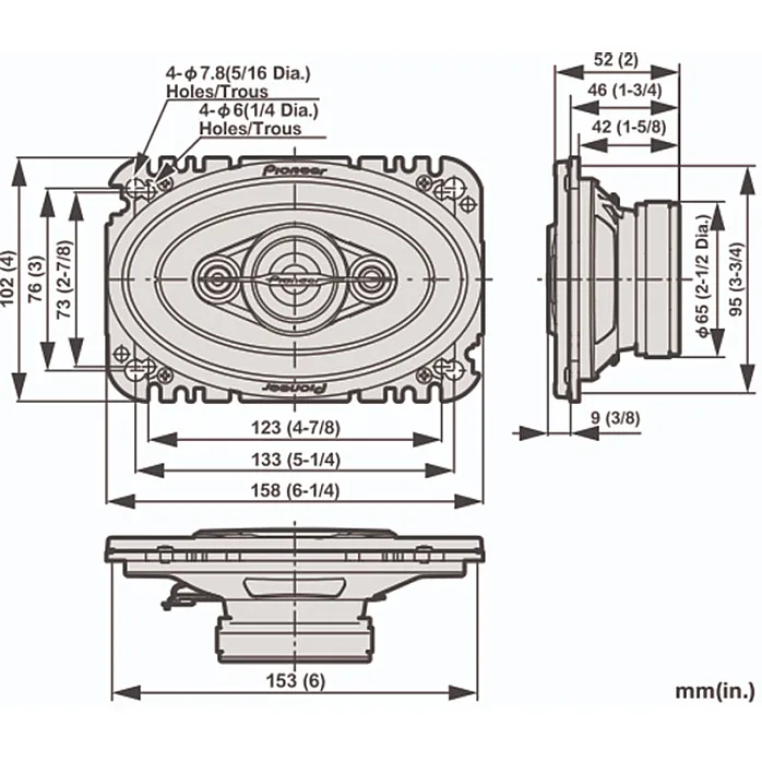 Pioneer TS-A4671F 4"x6" 4 Way Coaxial Car Speaker System (210 W)