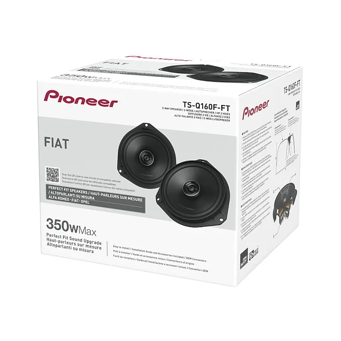 Pioneer TS-Q160F-FT 6.5" (16.5cm)  2 Way Custom Fit Coaxial Car Speaker For Fiat