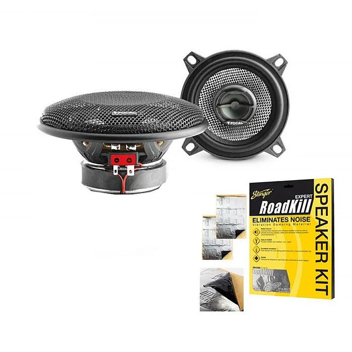 Focal 100AC Access Series 10cm 4" Coaxial Car Speakers with Sound Proofing Deadening Sheet