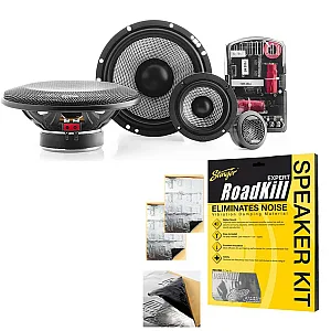 Focal 165AS3 3-Way 6.5" Component Car Speakers With Sound Proofing Deadening Material Sheet
