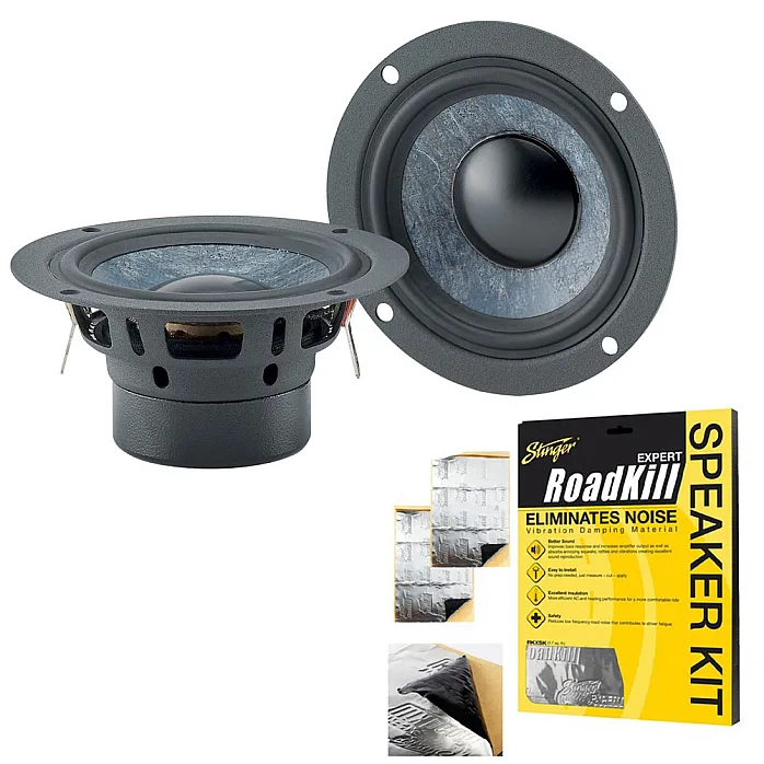Focal 65SF Slatefiber 2.5" (65 mm) Midrange Speakers With Sound Proofing Deadening Sheet