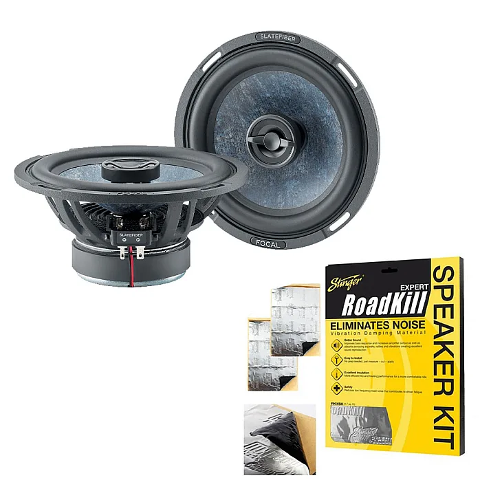 Focal C165SF Slatefiber 6.5" (16.5cm) Coaxial Speaker Kit With Sound Deadening Sheet