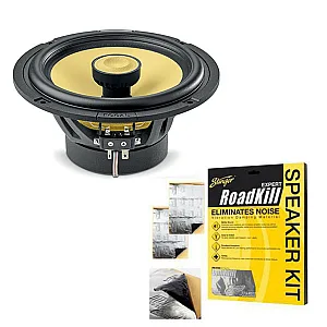 Focal EC165KE 6 1/2” (165MM) 2-Way Coaxial Car Speaker Kit with Sound Deadening Sheets