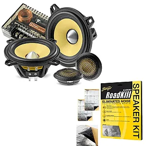 Focal ES100KE Ultra Compact 4" 10cm 2-Way Component Car Speakers Kit With Sound Deadening Sheets