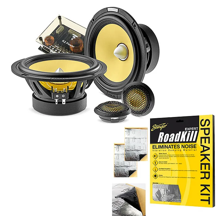 Focal ES165K2E 6.5” (16.5cm) 2-Way Component Car Speaker Kit with Sound Deadening Sheets