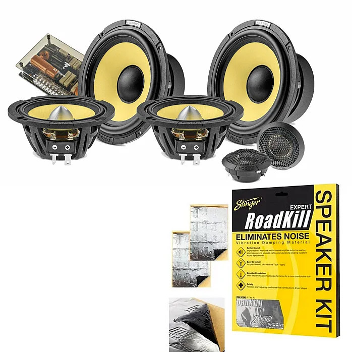 Focal ES165KX3E Elite K2 Power Series 6.5" 3 Way Component Speaker System With Sound Deadening Sheets