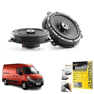 Focal ICRNS165 Renault Master 3 6.5" Front Door 2-Way Coaxial Speaker Upgrade Kit With Sound Proofing Sheet