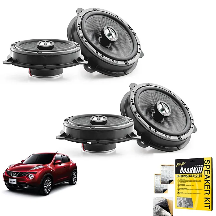 Focal ICRNS165 Nissan Juke 2010 > Front & Rear Doors 2-Way Coaxial Speaker Upgrade Kit With Sound Proofing Sheet