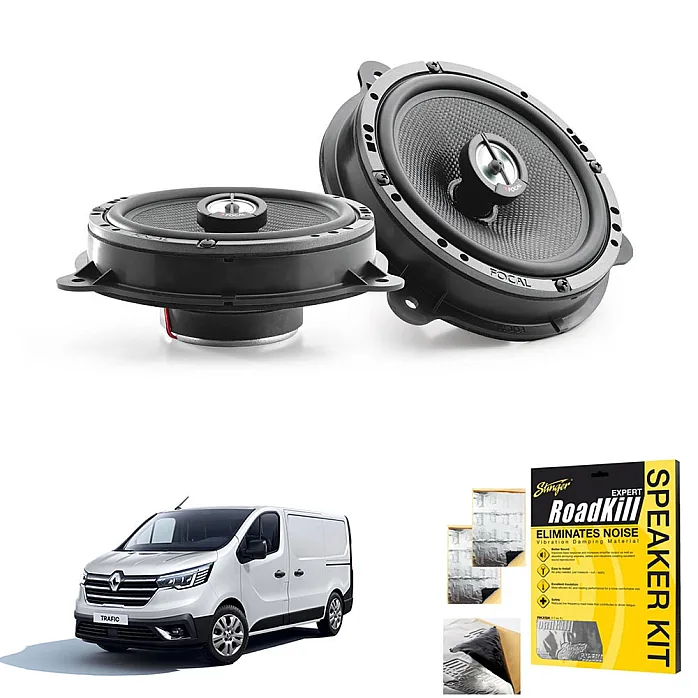 Focal ICRNS165 Renault Trafic 3 2015 > 6.5" Front Door 2-Way Coaxial Speaker Upgrade Kit With Sound Proofing Sheet