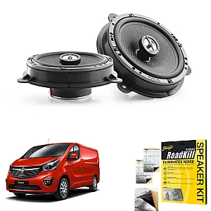 Focal ICRNS165 Vauxhall Vivaro 2015> 6.5" Front Door 2-Way Coaxial Speaker Upgrade Kit With Sound Proofing Sheet