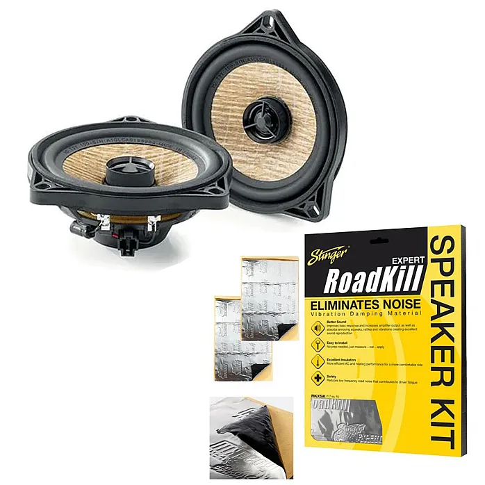 Focal ICT3Y100 4" 2-Way Coaxial Car Speakers With Sound Proofing Sheet For Tesla Model 3 & Model Y