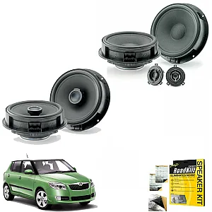 Skoda Fabia II / 5J  2007 - 2014 Front and Rear Focal INSIDE Speaker Upgrade Kit