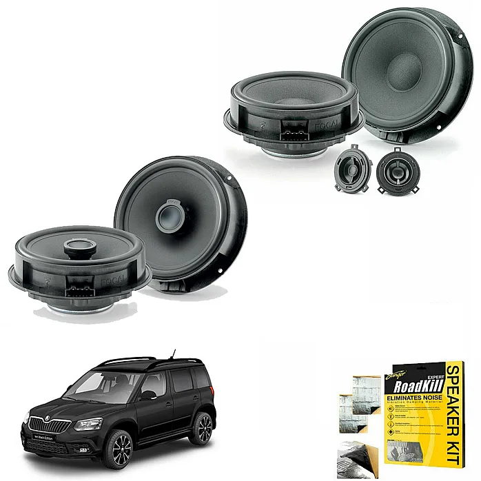 Skoda Yeti 1 2009 - 2017 Front and Rear Focal Speaker Upgrade Kit