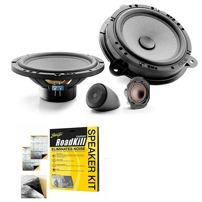 Focal ISRNS165 Renault Custom Fit 6.5" 2 Way Component Speakers 240W With Sound Deadening Sheet