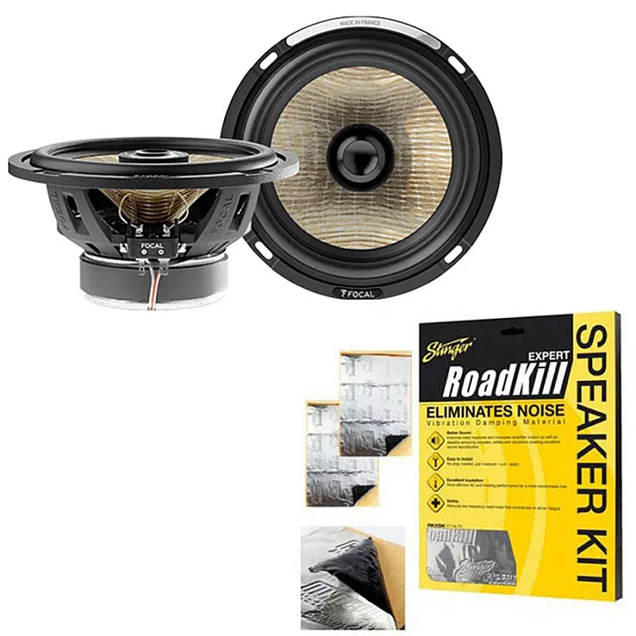 Focal PC 165 FE 6.5" 16.5cm 2-Way Coaxial 140W Car Speakers Kit + Sound Deadening Sheets