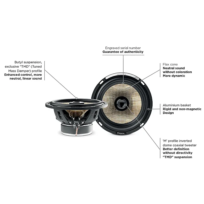 Focal PC 165 FE 6.5" 16.5cm 2-Way Coaxial 140W Car Speakers Kit + Sound Deadening Sheets
