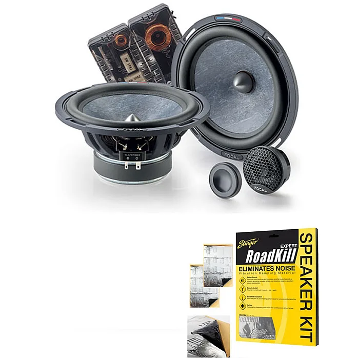 Focal PS 165 SF 6.5" Slate Fiber Cone 2-Way Component Speakers + Sound Deadening Sheets