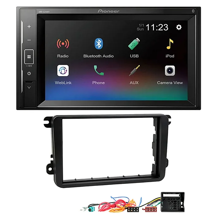 Volkswagen Pioneer 6.2" Screen Bluetooth iPod iPhone Stereo Upgrade Pack