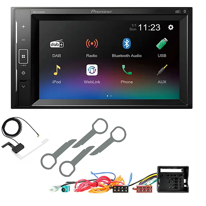 VW Transporter T5 RCD200 Pioneer DAB Digital Radio 6.2" Screen Bluetooth Stereo Upgrade Kit