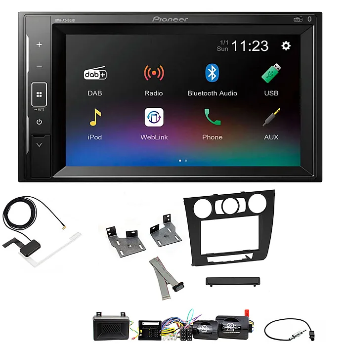 BMW 1 Series 2007 - 2013 Pioneer DAB Digital Radio, 6.2" Screen iPod iPhone Bluetooth Stereo Upgrade Kit