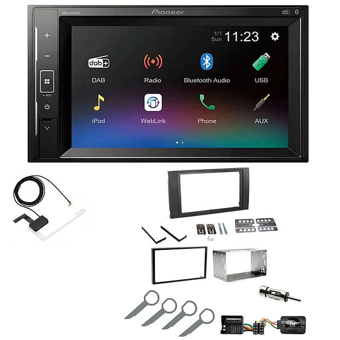 Ford Focus, Fiesta Pioneer DAB Digital Radio, 6.2" Screen Bluetooth iPod iPhone Stereo Upgrade Kit