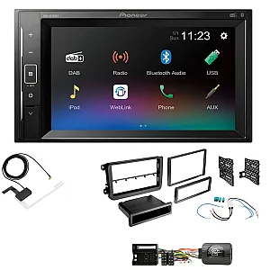 VW EOS, Fusca, Golf, Jetta Matt Black Pioneer DAB Digital Radio, 6.2" Screen Bluetooth Stereo Upgrade Kit
