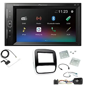 Vauxhall Vivaro (Silver/Black) Pioneer DAB Digital Radio, 6.2" Screen Bluetooth Stereo Upgrade Kit