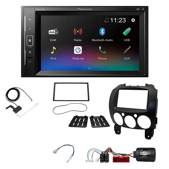 Mazda 2 (2008-2014) Pioneer DAB Digital Radio, 6.2" Screen Bluetooth Stereo Upgrade Pack
