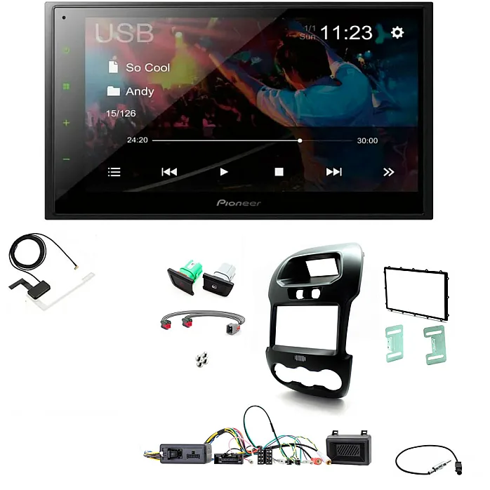 Ford Ranger Pioneer 6.8" Screen Bluetooth iPod iPhone WebLink USB DAB Radio Upgrade Kit